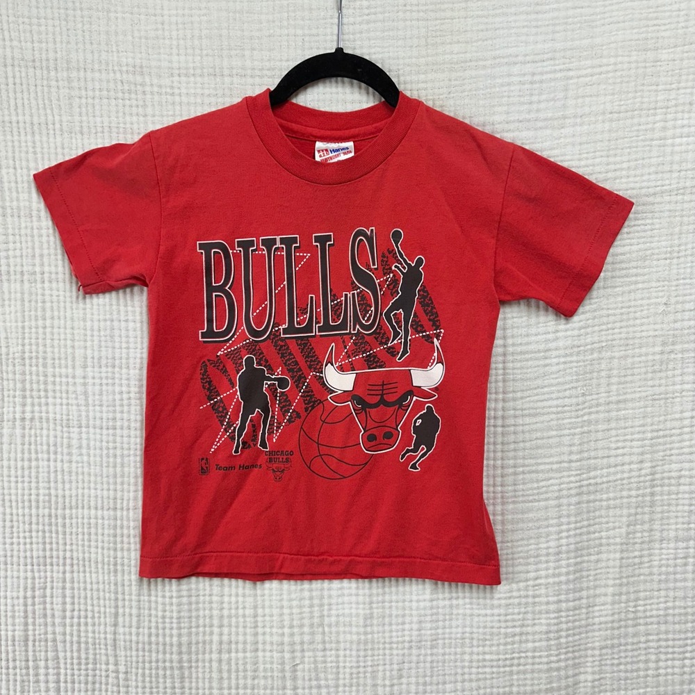 VTG Hanes Heavyweight Chicago Bulls Single Stitch Shirt Youth M NBA 90s